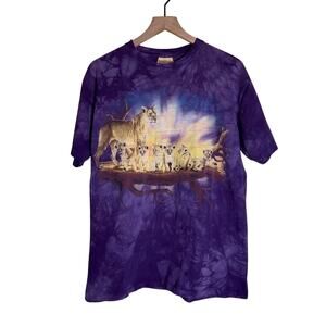 VINTAGE THE MOUNTAIN cotton fade out graphic lion scene tshirt L